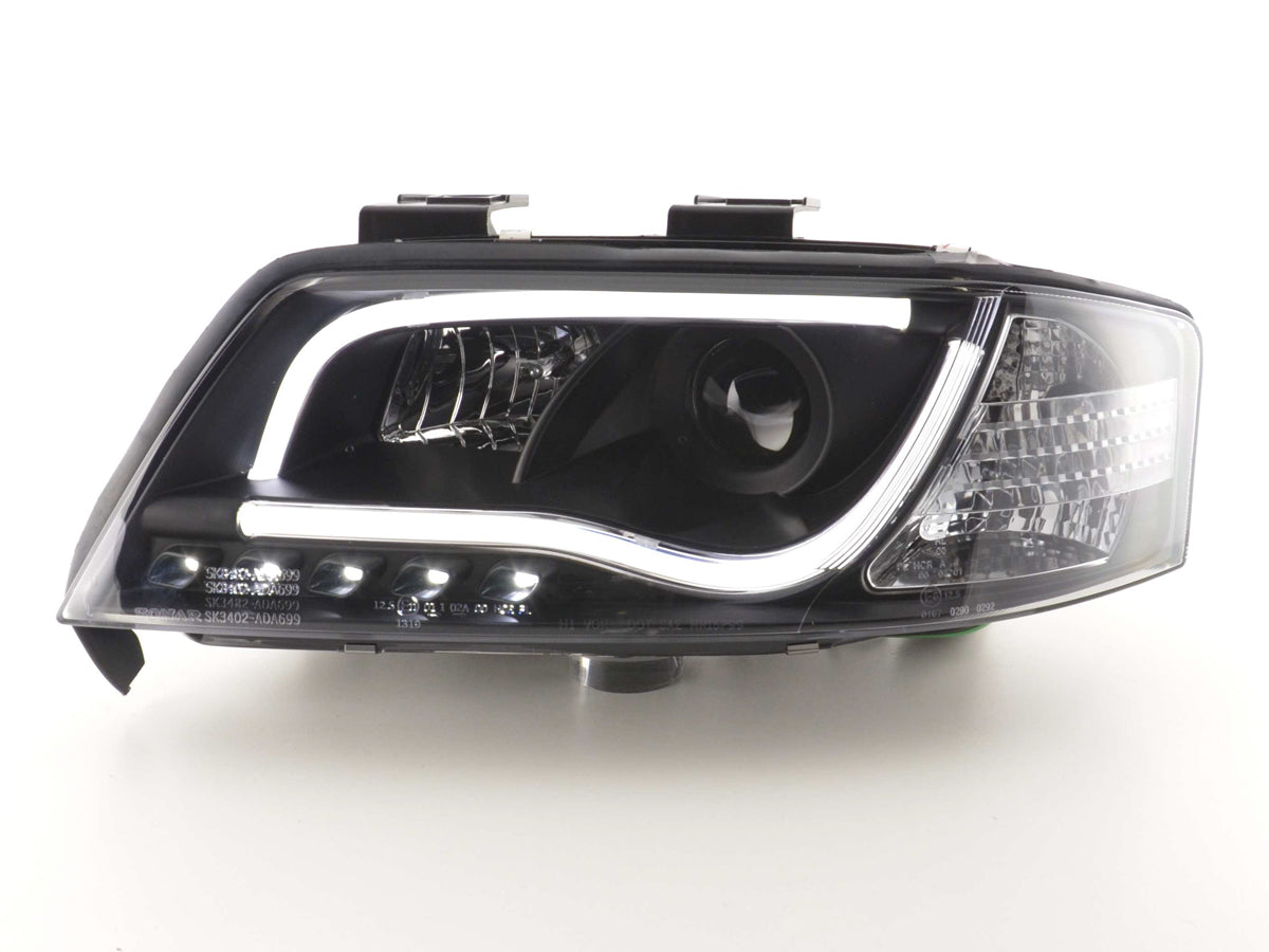 Scheinwerfer Set Daylight LED Tagfahrlicht Audi A6 Typ 4B 97-01 schwarz Scheinwerfer Set Daylight LED Tagfahrlicht Audi A6 Typ 4B 97-01 schwarz